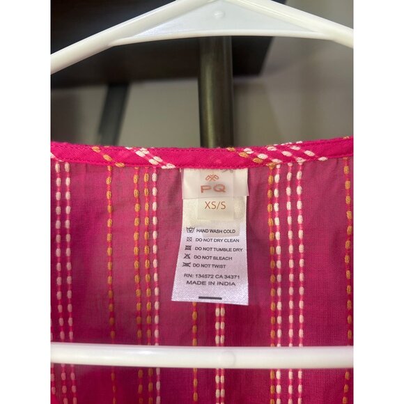 PQ Swim Morgan Stripe Short Cover-Up Dress Pink Womens Size XS/S - Picture 9 of 9